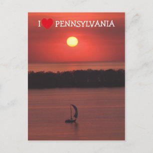Zonsondergang bij Presque Isle-prentbriefkaart Briefkaart