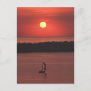 Zonsondergang bij Presque Isle-prentbriefkaart Briefkaart
