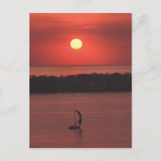 Zonsondergang bij Presque Isle-prentbriefkaart Briefkaart (Voorkant)