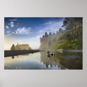 Zonsondergang bij Ruby Beach, Olympic National Par Poster