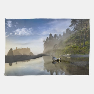 Zonsondergang bij Ruby Beach, Olympic National Par Theedoek