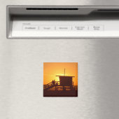 Zonsondergang bij Santa Monica State Beach Magnet Magneet (Insitu (Vaatwasser))