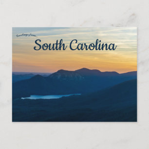 Zonsondergang bij Table Rock South Carolina Briefkaart