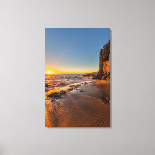 Zonsondergang bij Victoria Beach 2 Canvas Afdruk