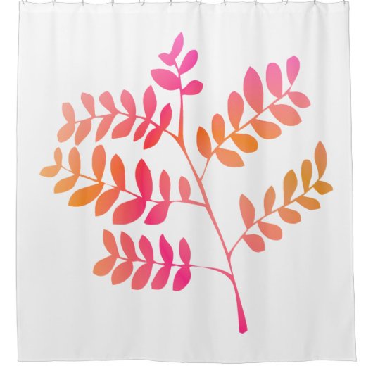 Zonsondergang bladeren douchegordijn (Voorkant)