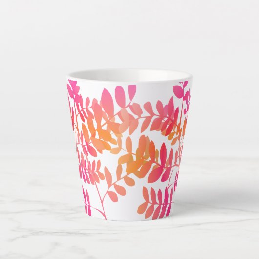 Zonsondergang bladeren latte mok (Voorkant)