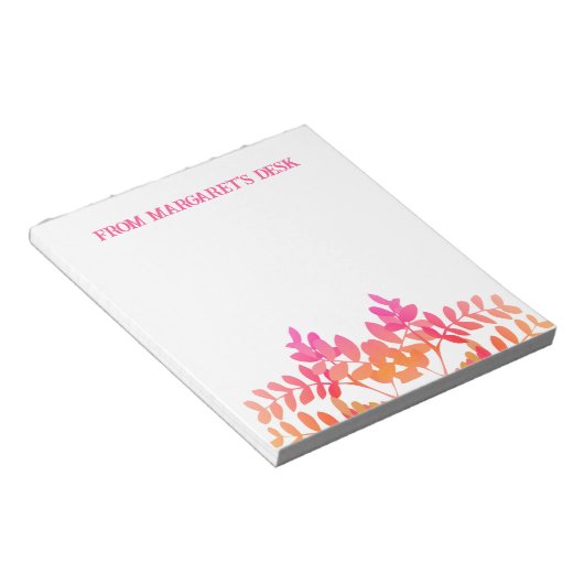 Zonsondergang bladeren notitieblok (Schuin)