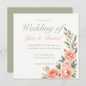 Zonsondergang Bloei - Groen Save The Date (Voorkant / Achterkant)