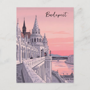 Zonsondergang Boedapest Hongarije Vissersbastion R Briefkaart
