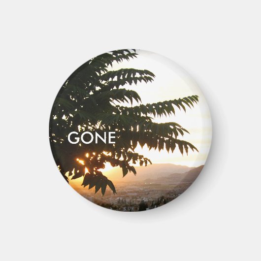 Zonsondergang Bomen Spanje Foto ronde magneet (Voorkant)