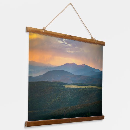 Zonsondergang boven Angel Fire, New Mexico Hangend Wandkleed (Gebogen)