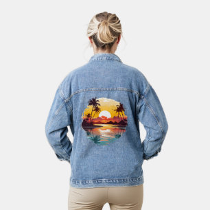 Zonsondergang boven de lagune denim jacket