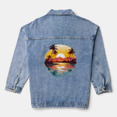 Zonsondergang boven de lagune denim jacket (Achterkant)