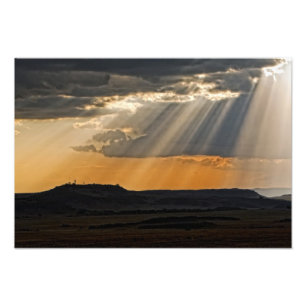 Zonsondergang boven de Masai Mara. Foto Afdruk