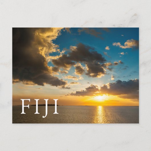 Zonsondergang boven de oceaan, Fiji Briefkaart (Voorkant)