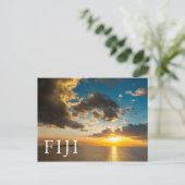 Zonsondergang boven de oceaan, Fiji Briefkaart (Staand voorkant)