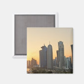 Zonsondergang boven Doha, Qatar magneet (Voorkant / Achterkant)
