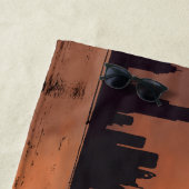 Zonsondergang boven een badplaats - waterverf strandlaken (In situ)