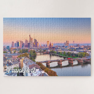 Zonsondergang boven Frankfurt, Duitsland Legpuzzel