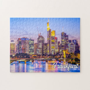 Zonsondergang boven Frankfurt, Duitsland Legpuzzel