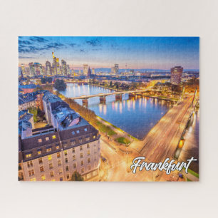 Zonsondergang boven Frankfurt, Duitsland Legpuzzel