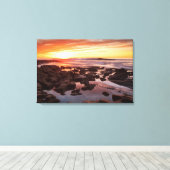 Zonsondergang boven getijdenpoelen canvas afdruk (Insitu (Houten vloer))