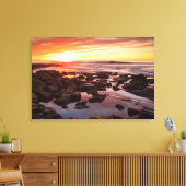 Zonsondergang boven getijdenpoelen canvas afdruk (Insitu (Woonkamer))