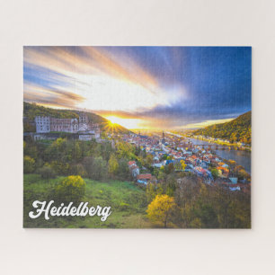 Zonsondergang boven Heidelberg, Duitsland Legpuzzel
