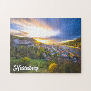 Zonsondergang boven Heidelberg, Duitsland Legpuzzel