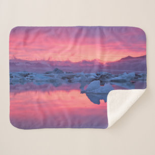 Zonsondergang boven het Jokulsarlon-gletsjerlagune Sherpa Deken