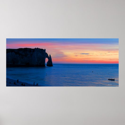 Zonsondergang boven het Poster Etretat (Voorkant)