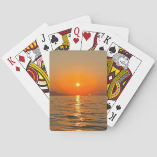 Zonsondergang boven het zee van Griekenland Pokerkaarten