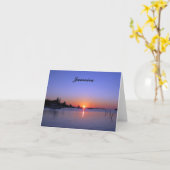 ZONSONDERGANG BOVEN JAMAICA BEDANKT KAART (Gele Bloem)