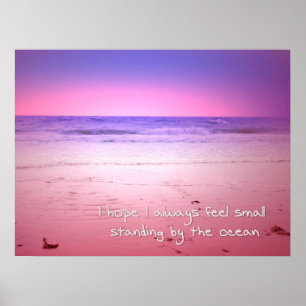 zonsondergang boven oceaanwater met citaat poster