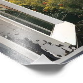 Zonsondergang boven Ocean Window Uitzicht Foto Afdruk (Hoek)