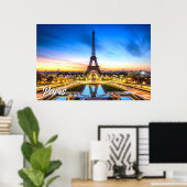 Zonsondergang boven Parijs, Frankrijk Poster (Thuiskantoor)