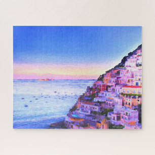 Zonsondergang boven Positano, Italië Legpuzzel