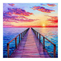 Zonsondergang boven serene oceaangolven