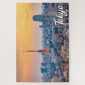 Zonsondergang boven Tokio, Japan Legpuzzel (Verticaal)