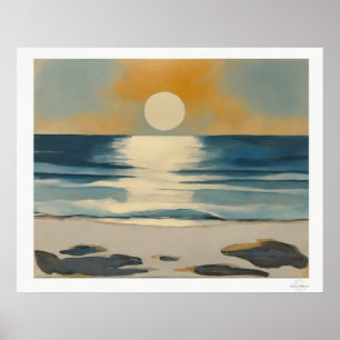 Zonsondergang boven zee Poster