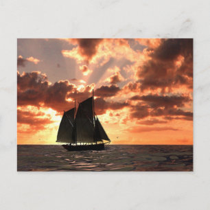 zonsondergang briefkaart