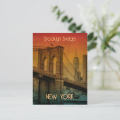 Zonsondergang Brooklyn Bridge Briefkaart (Staand voorkant)