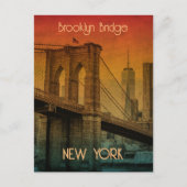 Zonsondergang Brooklyn Bridge Briefkaart (Voorkant)