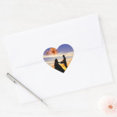 Zonsondergang bruiloft paar hart sticker (Envelop)