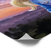 Zonsondergang Cowgirl Poster (Hoek)