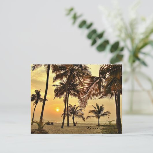 Zonsondergang door het Zee Briefkaart (Staand voorkant)