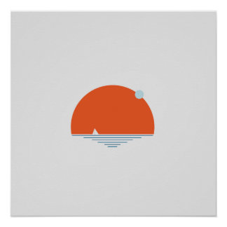 Zonsondergang door het Zee Perfect Poster