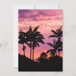 Zonsondergang door palmbomen bedankkaart