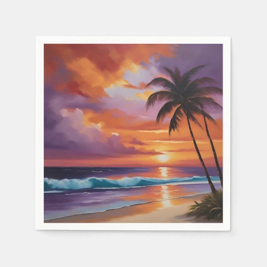 Zonsondergang Dromen Tropisch strand Servet (Voorkant)