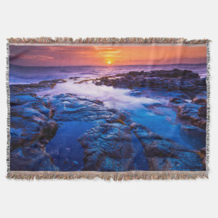 Zonsondergang en getijdenpoel in Hawaï Deken
